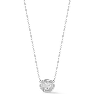 Glaze Jewelry Cubic Zirconia Oval Pendant Necklace in Silver at Nordstrom Rack