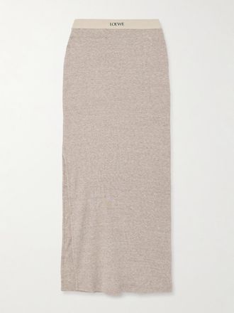 Loewe Gonna Midi In Jersey Di Misto Cotone E Lana - Neutri