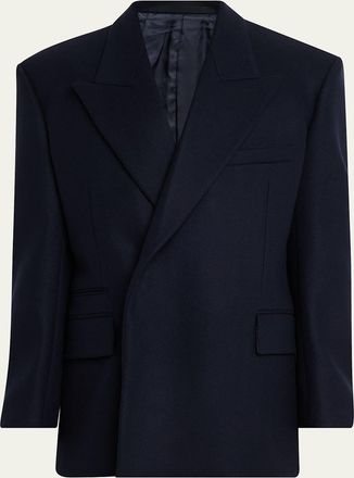 Givenchy Mens Deconstructed Wool Peak-Lapel Sport Jacket