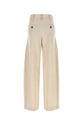 Brunello Cucinelli Womens Virgin Wool Blend Trouser Beige Cashmere