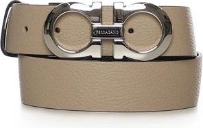 Ferragamo Gancini Reversible Riem - Dames - Riemen - Beige - 90 CM - Leer - Accessoires