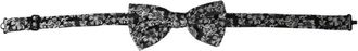 Dolce & Gabbana Zwarte Bloemen Zijden Verstelbare Hals Mannen Vlinderdas - Heren - Accessoires - Zwart - ONE Size - Accessoires
