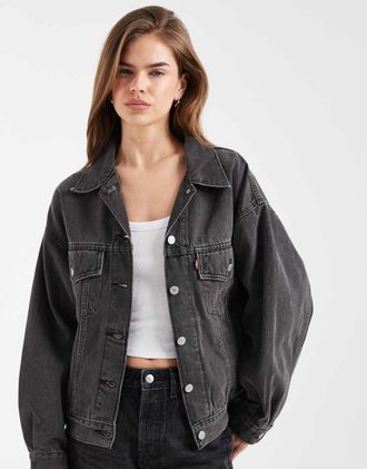 Levi's Giacca trucker anni 90 in denim nera-Nero