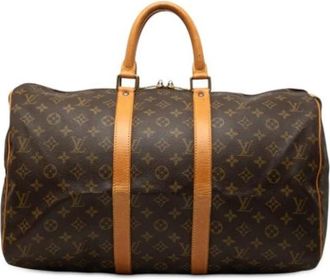 Louis Vuitton Pre-owned Keepall 45 - Dames - Vintage Weekendtas - Bruin - ONE Size - Leer - Vintage
