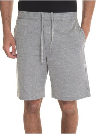 Hindustrie Gestreepte Bermuda Shorts met Elastische Taille - Heren - Korte Broeken - Blauw - M - Katoen - Korte Broeken