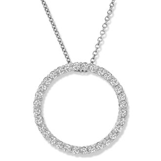 Pompeii3 1/2 Ct Diamond Circle Pendant White Gold Lab Grown Necklace