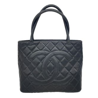 Chanel Black Grained Calfskin Tote Bag (Pre-Owned)