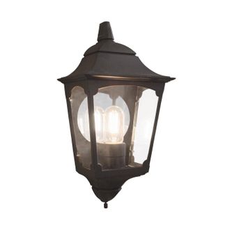 Netlighting Chapel 1 Light Outdoor Wall Half Lantern Light Black IP44 E27