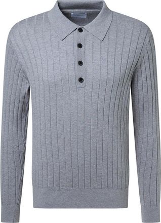 Baldessarini Gebreide Pullover Kosilk - Heren - Polos - Grijs - XL - Tops