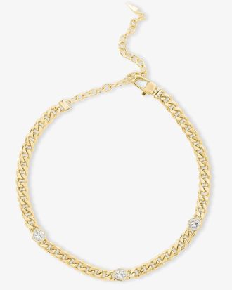 Melinda Maria Womens Julian Triple Diamond Choker Necklace In Gold