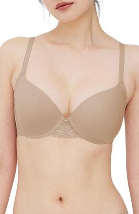 Skarlett Blue Minx Plunge Multi-way T-shirt Bra in Cashmere at Nordstrom, Size 30Ddd