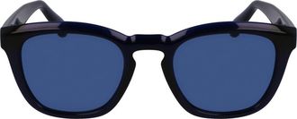 Ferragamo 50mm Modified Rectangular Sunglasses in Transparent Blue at Nordstrom
