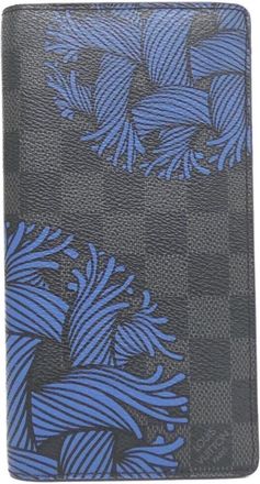 Louis Vuitton Blue Graphite Coated Canvas Long Wallet (Bi-Fold) (Pre-Owned)