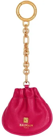 Balmain Pulse leather key ring in Pink at Nordstrom