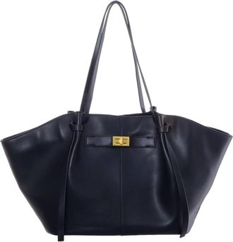 Adornia Black Belted Shoulder Bag with Gold Hardware