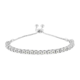 House of Brilliance Silver 1/4 Cttw Miracle-Set Diamond Bolo Tennis Bracelet at Nordstrom