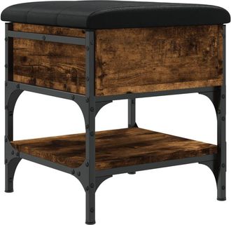 vidaXL Vidaxl - Banco zapatero madera de ingenier&iacute;a roble ahumado 42x42x45 cm