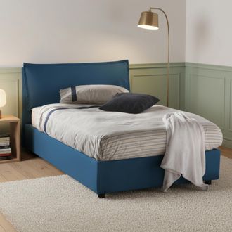 Dmora Dmora - Cama De Plaza Y Media Daalt, Cama Contenedor Con Revestimiento De Tela, 100% Made In Italy, Apertura Frontal, Con Colch&oacute;n 120x200 Cm Incluido,