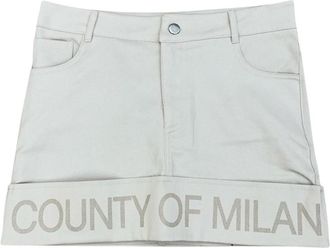 Marcelo Burlon Jeans Minigonna met Logo - Dames - Korte rokken - Beige - M - Katoen - Rokken