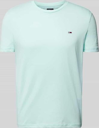 Tommy Jeans T-Shirt mit Label-Stitching in Mint, Gr&ouml;&szlig;e L