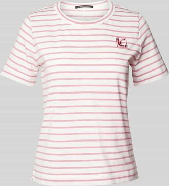 Luisa Cerano Luisa Cerano T-Shirt mit geripptem Rundhalsausschnitt in Offwhite, Gr&ouml;&szlig;e 34