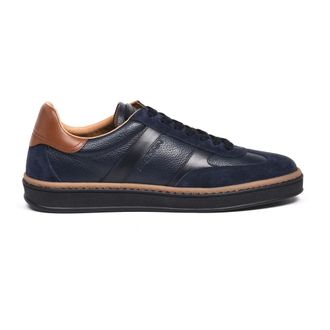 Baldinini Sneaker van su&egrave;de en getrommeld leer - Heren - Schoenen - Blauw - Maat: 43 EU Leer