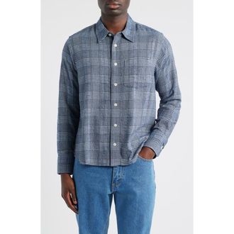 Corridor Ocean Parkway Cotton Blend Button-Up Shirt in Blue at Nordstrom, Size Xx-Large