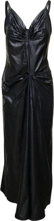 Maison Margiela Black Poly Ruched Midi Dress