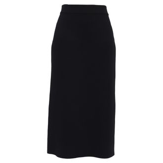 Frankie Shop Knitted Midi Skirt in Black Viscose