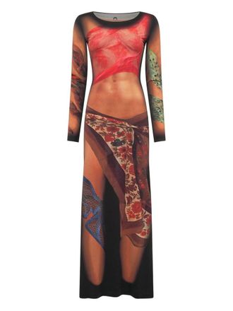 Marine Serre Draped Statue Long Dress