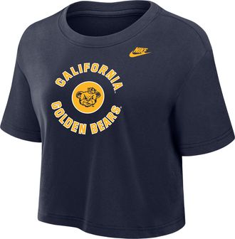 Nike Cal Bears Nike Womens Dri-FIT Cropped T-Shirt in Blue | W11840P404UCAB-NVY