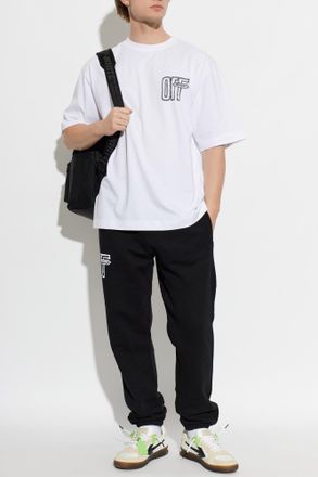 Off-white T-shirt With Printed Logo, Mens, White