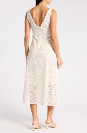 FRNCH Crista Embroidered Eyelet Cotton A-Line Dress in Creme at Nordstrom Rack, Size X-Small