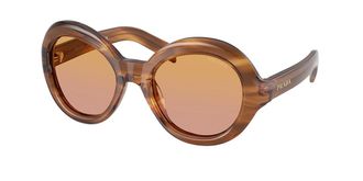 Prada PR D08SU 25O04N Womens Sunglasses Brown Size 53