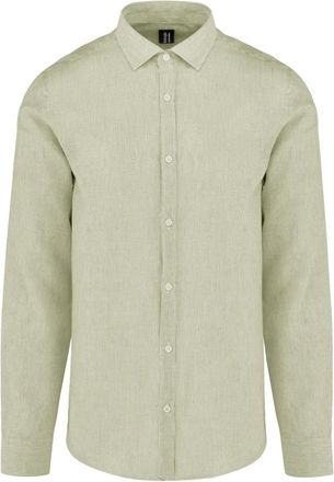 Bomboogie Camicia slim fit in lino e cotone-GREEN-L - - Shirts - Uomo - Verde - L