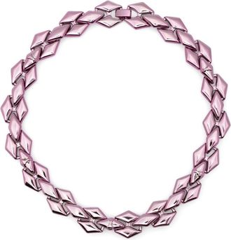 Patrizia Pepe metallic chain-link necklace - women - Brass/Zamak - One Size - Purple