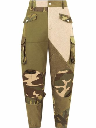 Dolce & Gabbana camouflage-print cargo trousers - men - Cotton/Hemp/Nylon - 52 - Green