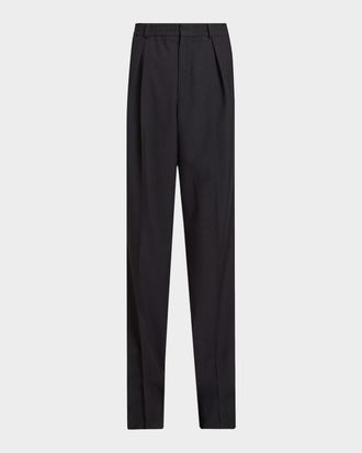 Balmain Men & apos;s Pleated Regular-Fit Wool Pants