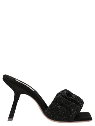Sebastian Black Goatskin Stiletto Heel Womens Sandals