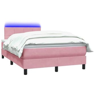 vidaXL Cama Box Spring Con Colch&oacute;n Terciopelo Rosa 120x220 Cm Vidaxl