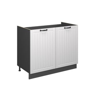 Vicco Mueble Bajo Para Fregadero Fame-line, Blanco Casa De Campo/antracita, 100 Cm Sin Encimera, Vicco