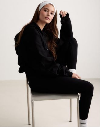 Aim'n Felpa sportiva nera con zip corta-Nero