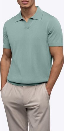Cuts Istanbul Johnny Collar Cotton Bend Polo in Stormy Sea at Nordstrom, Size X-Large