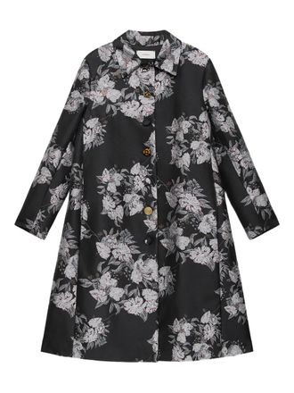 Maliparmi floral-print button-fastening coat - Black
