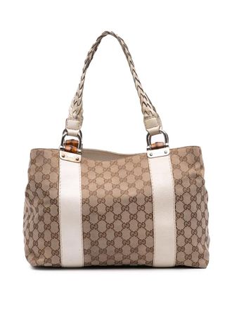 Gucci 2016-2025 Medium GG Canvas Bamboo Libeccio tote bag - Brown