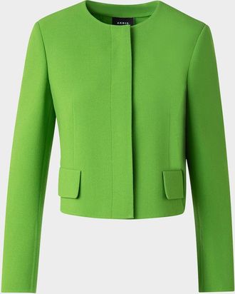 Akris Adriana Short Wool Crepe Jacket