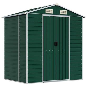 Berkfield Home Garden Shed Green 191x130x198 cm Galvanised Steel | Size: 191 x 130 x 198 cm