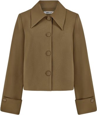 Odd Muse Womens The Ultimate Relaxed Fit Jacket in Olive - Size X-Large
