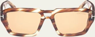 Tom Ford Mens FT1202M Acetate Rectangle Sunglasses