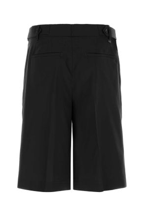 Pantaloni Torino Mens Black Wool Bermuda Shorts 0990 Exterior: Virgin